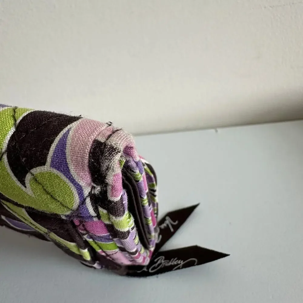 Vera Bradley Purple Punch Euro Wallet Tri-Fold Lightweight Cotton Card ID Holder - Picture 7 of 10
